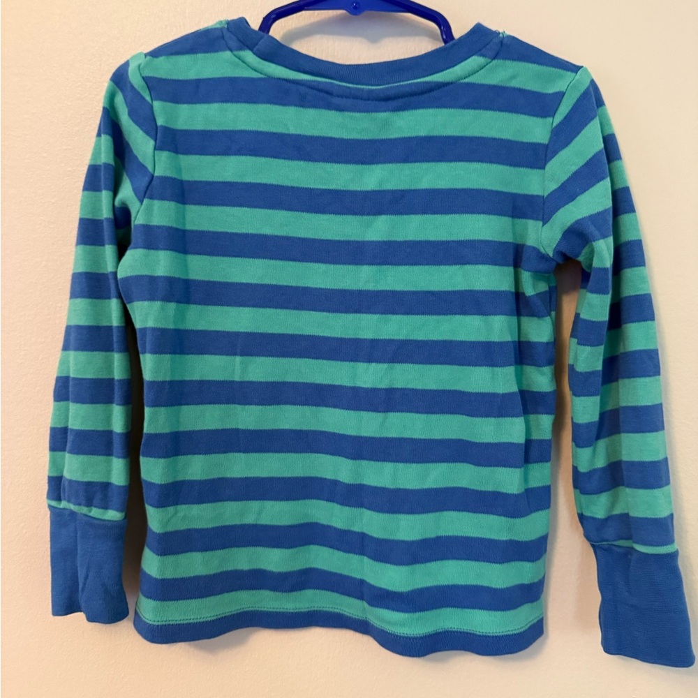 Frugi Blue and Green Striped Organic Cotton Polar Bear Shirt - Picture 2 of 3